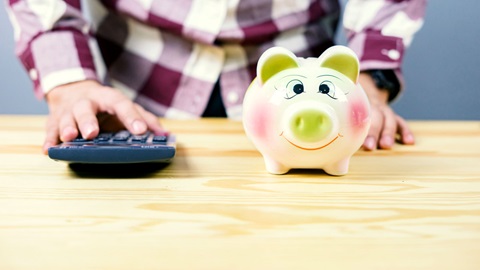 cuentas bancarias calculadora cerdito persona